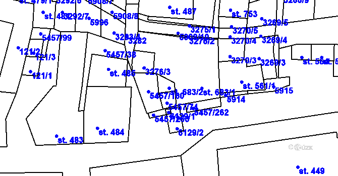 Parcela st. 683/2 v KÚ Polešovice, Katastrální mapa