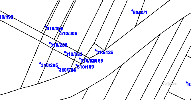 Parcela st. 310/426 v KÚ Polešovice, Katastrální mapa