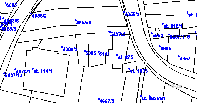Parcela st. 6141 v KÚ Polešovice, Katastrální mapa