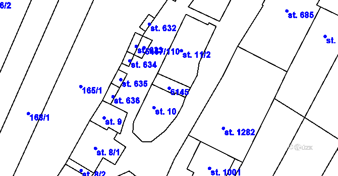Parcela st. 6145 v KÚ Polešovice, Katastrální mapa