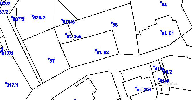Parcela st. 82 v KÚ Polevsko, Katastrální mapa