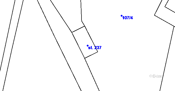 Parcela st. 237 v KÚ Polevsko, Katastrální mapa