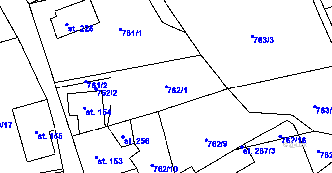 Parcela st. 762/1 v KÚ Polevsko, Katastrální mapa