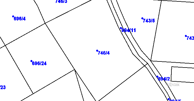 Parcela st. 746/4 v KÚ Polevsko, Katastrální mapa