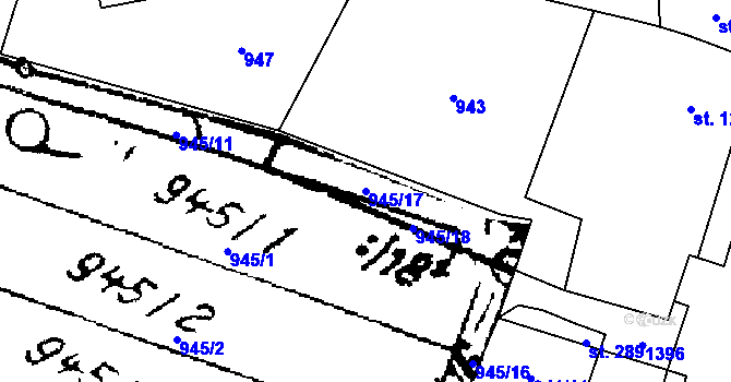 Parcela st. 945/17 v KÚ Police u Jemnice, Katastrální mapa