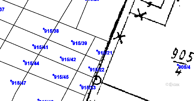Parcela st. 915/21 v KÚ Police u Jemnice, Katastrální mapa