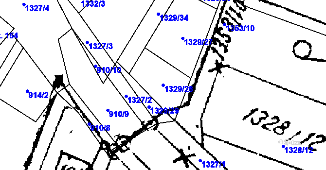 Parcela st. 1329/28 v KÚ Police u Jemnice, Katastrální mapa