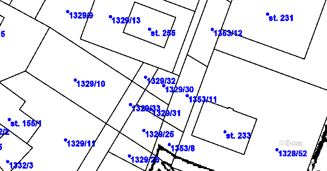 Parcela st. 1329/30 v KÚ Police u Jemnice, Katastrální mapa