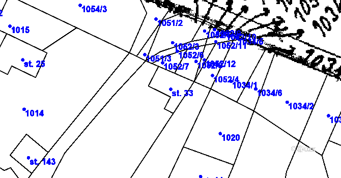 Parcela st. 33 v KÚ Police u Jemnice, Katastrální mapa