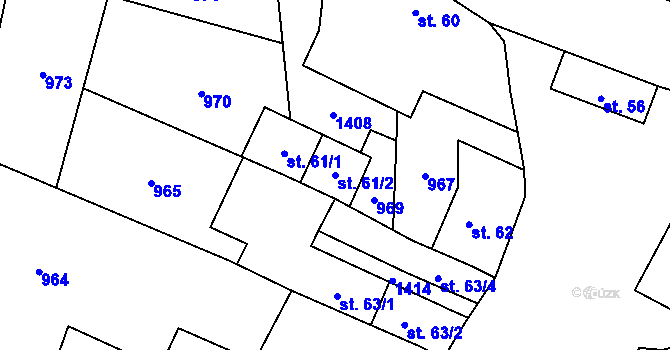 Parcela st. 61/2 v KÚ Police u Jemnice, Katastrální mapa