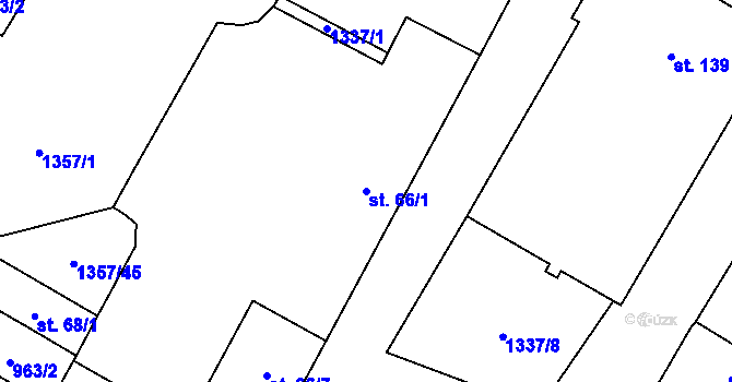 Parcela st. 66/1 v KÚ Police u Jemnice, Katastrální mapa