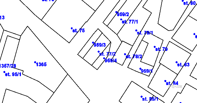 Parcela st. 77/2 v KÚ Police u Jemnice, Katastrální mapa