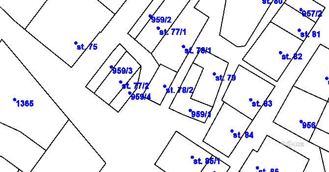 Parcela st. 78/2 v KÚ Police u Jemnice, Katastrální mapa