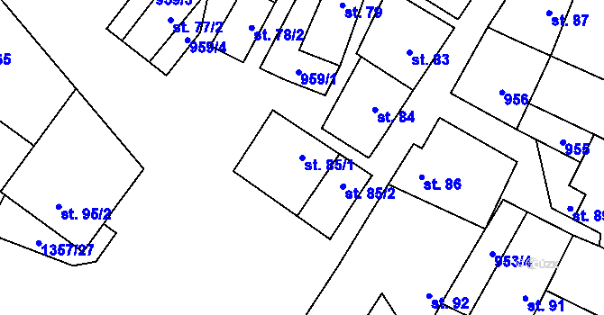 Parcela st. 85/1 v KÚ Police u Jemnice, Katastrální mapa