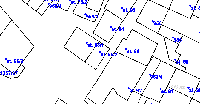 Parcela st. 85/2 v KÚ Police u Jemnice, Katastrální mapa