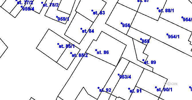 Parcela st. 86 v KÚ Police u Jemnice, Katastrální mapa