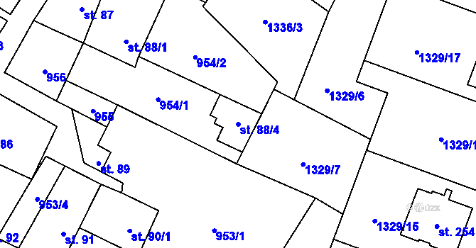 Parcela st. 88/4 v KÚ Police u Jemnice, Katastrální mapa