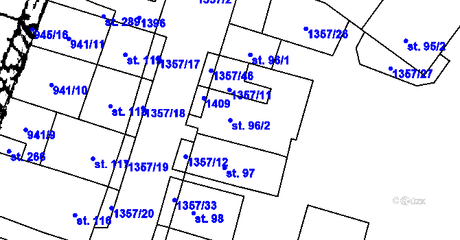 Parcela st. 96/2 v KÚ Police u Jemnice, Katastrální mapa
