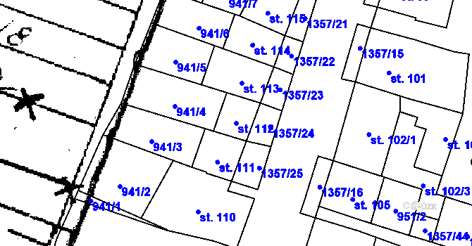 Parcela st. 112 v KÚ Police u Jemnice, Katastrální mapa