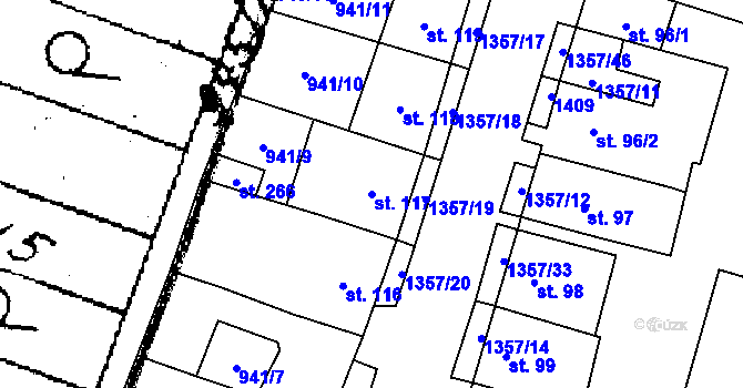 Parcela st. 117 v KÚ Police u Jemnice, Katastrální mapa