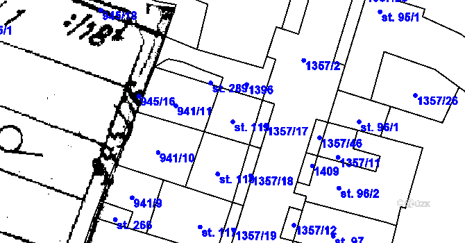 Parcela st. 119 v KÚ Police u Jemnice, Katastrální mapa