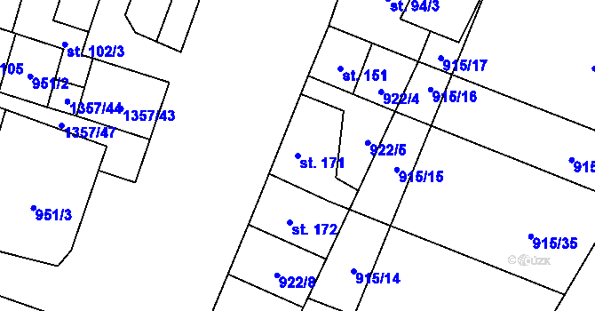 Parcela st. 171 v KÚ Police u Jemnice, Katastrální mapa