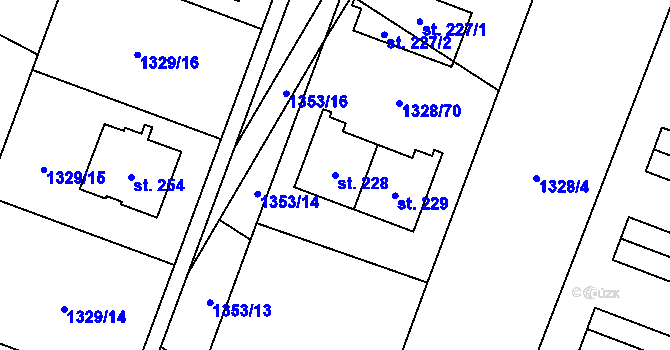 Parcela st. 228 v KÚ Police u Jemnice, Katastrální mapa