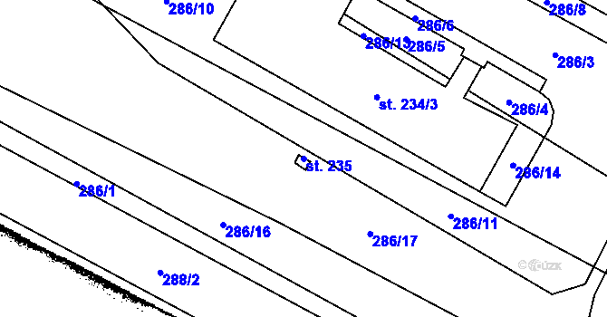 Parcela st. 235 v KÚ Police u Jemnice, Katastrální mapa