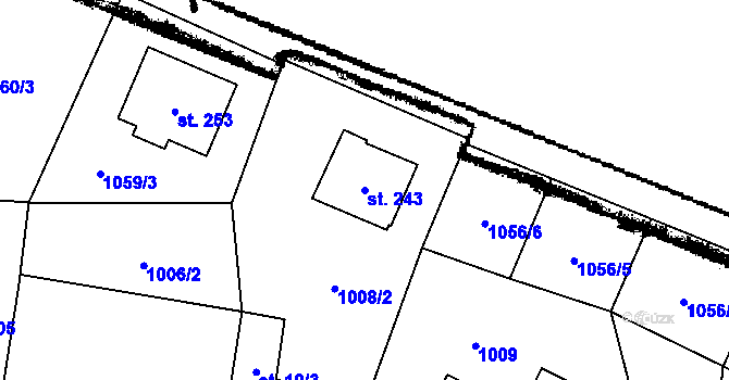 Parcela st. 243 v KÚ Police u Jemnice, Katastrální mapa