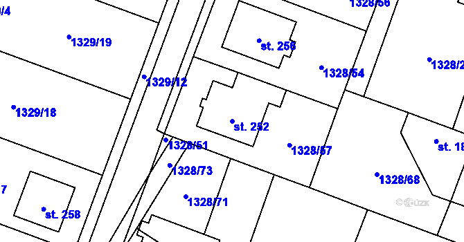 Parcela st. 252 v KÚ Police u Jemnice, Katastrální mapa