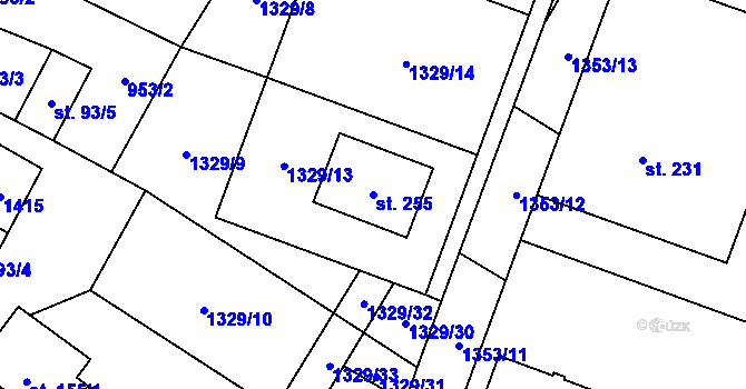 Parcela st. 255 v KÚ Police u Jemnice, Katastrální mapa