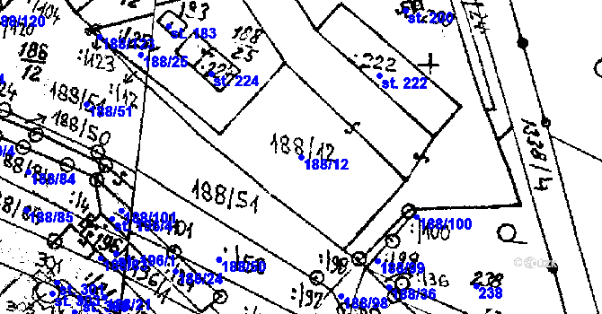 Parcela st. 188/12 v KÚ Police u Jemnice, Katastrální mapa