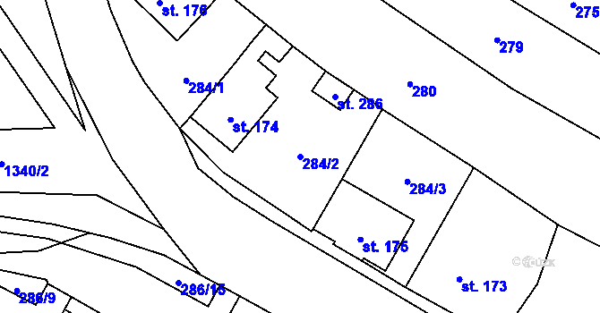 Parcela st. 284/2 v KÚ Police u Jemnice, Katastrální mapa