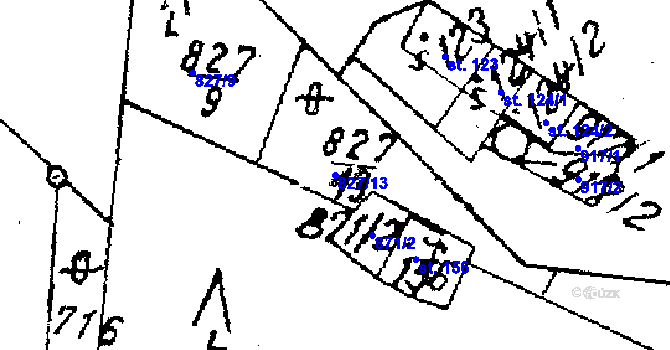 Parcela st. 827/13 v KÚ Police u Jemnice, Katastrální mapa