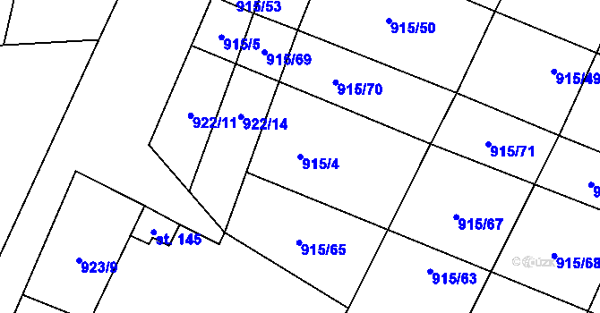 Parcela st. 915/4 v KÚ Police u Jemnice, Katastrální mapa