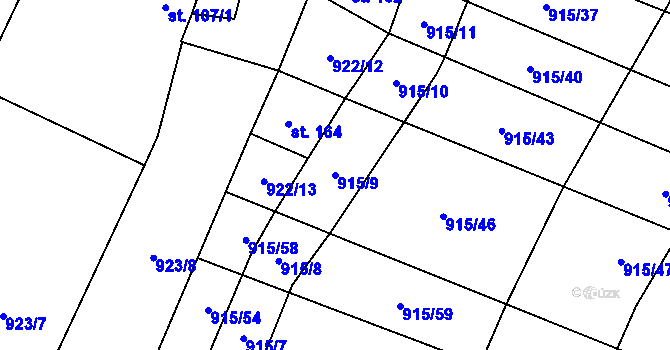 Parcela st. 915/9 v KÚ Police u Jemnice, Katastrální mapa