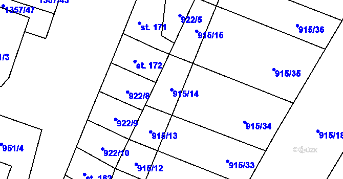 Parcela st. 915/14 v KÚ Police u Jemnice, Katastrální mapa