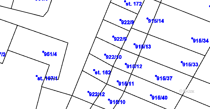 Parcela st. 922/10 v KÚ Police u Jemnice, Katastrální mapa