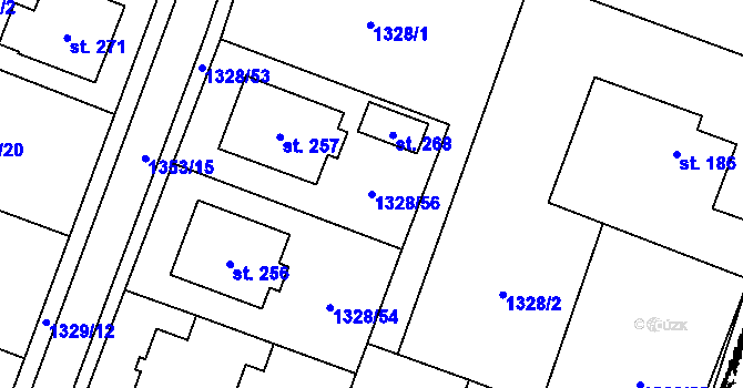 Parcela st. 1328/56 v KÚ Police u Jemnice, Katastrální mapa