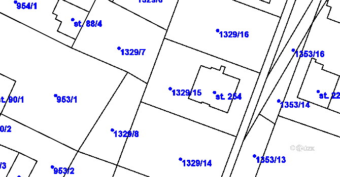 Parcela st. 1329/15 v KÚ Police u Jemnice, Katastrální mapa