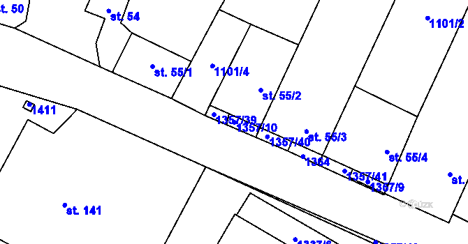 Parcela st. 1357/10 v KÚ Police u Jemnice, Katastrální mapa