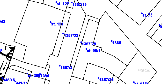 Parcela st. 1357/28 v KÚ Police u Jemnice, Katastrální mapa