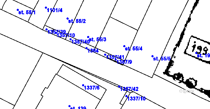 Parcela st. 1357/41 v KÚ Police u Jemnice, Katastrální mapa