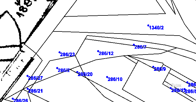 Parcela st. 286/12 v KÚ Police u Jemnice, Katastrální mapa