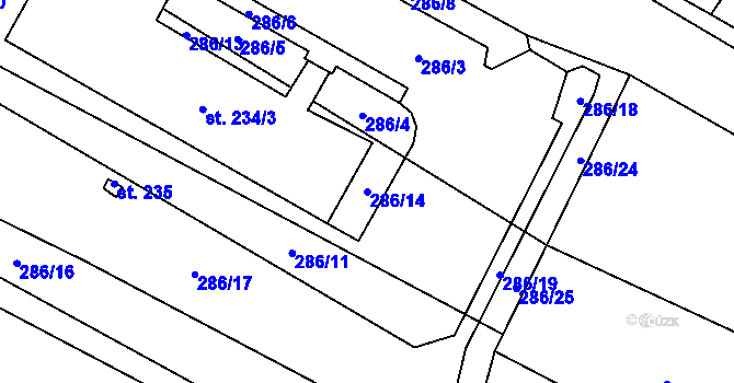 Parcela st. 286/14 v KÚ Police u Jemnice, Katastrální mapa