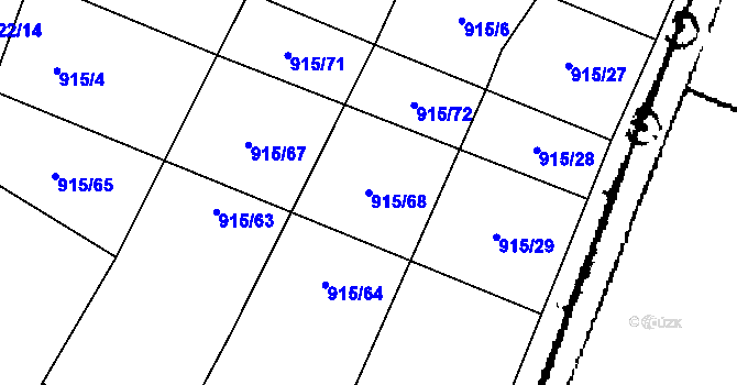 Parcela st. 915/68 v KÚ Police u Jemnice, Katastrální mapa
