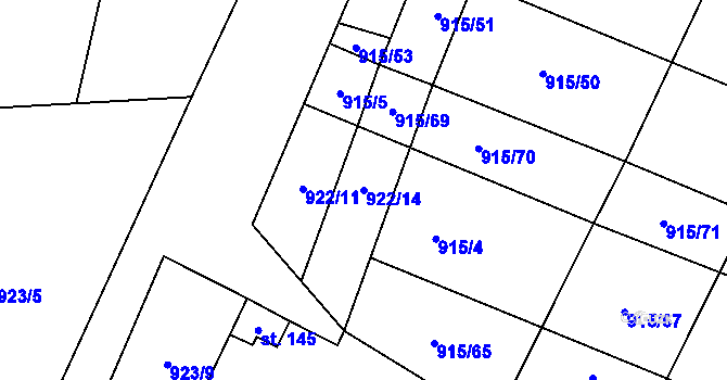 Parcela st. 922/14 v KÚ Police u Jemnice, Katastrální mapa