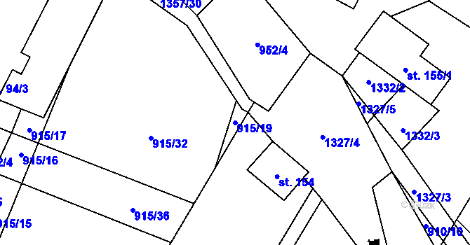 Parcela st. 915/19 v KÚ Police u Jemnice, Katastrální mapa