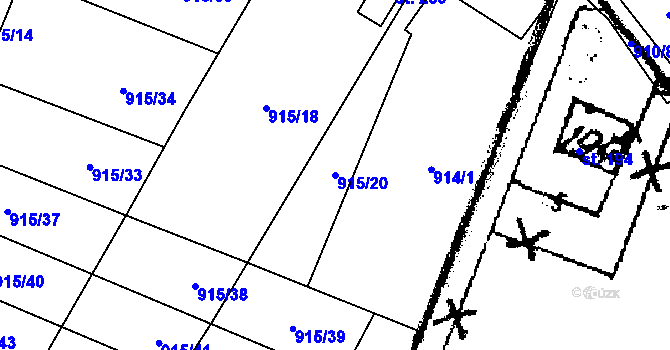 Parcela st. 915/20 v KÚ Police u Jemnice, Katastrální mapa