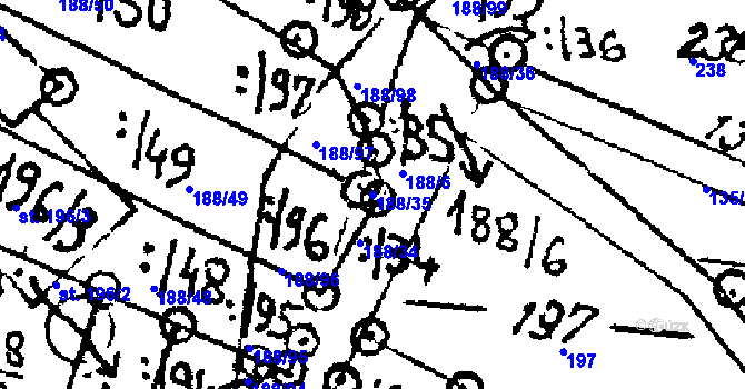 Parcela st. 188/35 v KÚ Police u Jemnice, Katastrální mapa